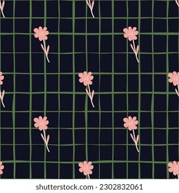 Little flower seamless pattern in naive art style. Decorative floral ornament wallpaper. Simple design for fabric, textile print, wrapping, cover. Vector illustration
