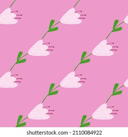 pequeño patrón de flor sin costura. Gráfico de naturaleza vintage. Textura repetida en forma de doodle para tela, papel envolvente, papel pintado, tejido. Ilustración vectorial.