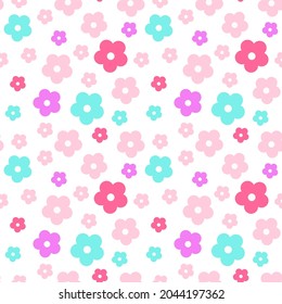 Patrón floral sin foco. Hay muchas flores en el fondo blanco. Diseño de vectores.