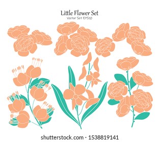 Little Flower Vector File EPS10 Package Set, Vector illustration design element