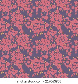 little flowers and  leaves seamless pattern