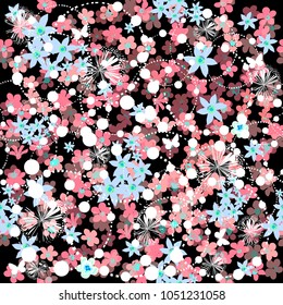 little flowers seamless background. Vector