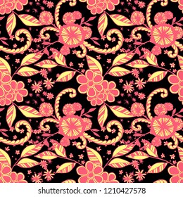 Little Flowers. Seamless Pattern in Country Style. Summer Floral Texture with Hand Drawn Doodles. Small Natural Rapport for Print, Cotton, Calico. Vector Seamless Background with Wild Flowers.