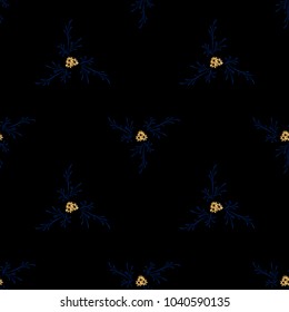 Little Flowers. Seamless Pattern with Cute Daisy Flowers. Feminine Rapport for Linen, Fabric, Wallpaper in Trendy Rustic Style. Colorful Seamless Pattern with Tiny Flowers. Vector Background.