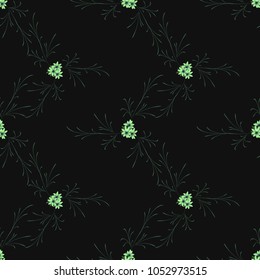 Little Flowers. Seamless Pattern with Cute Daisy Flowers. Feminine Rapport for Linen, Textile, Fabric in Trendy Rustic Style. Colorful Seamless Pattern with Tiny Flowers. Vector Background.