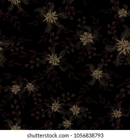 Little Flowers. Seamless Pattern with Cute Daisy Flowers and Pansies. Trendy Texture in Liberty Style for Linen, Textile, Wallpaper. Vector Spring Rapport.