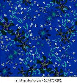 Little Flowers. Seamless Pattern with Cute Daisy Flowers and Pansies. Trendy Texture in Liberty Style for Fabric, Print, Textile. Vector Spring Rapport.
