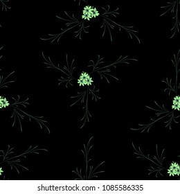 Little Flowers. Seamless Pattern with Cute Daisy Flowers. Feminine Rapport for Textile, Fabric, Wallpaper in Trendy Rustic Style. Colorful Seamless Pattern with Tiny Flowers. Vector Background.