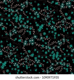 Little Flowers. Seamless Pattern with Cute Daisy Flowers and Pansies. Trendy Texture in Country Style for Fabric, Calico, Paper. Vector Spring Rapport.