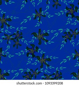 Little Flowers. Seamless Pattern with Cute Daisy Flowers and Pansies. Trendy Texture in Country Style for Linen, Textile, Chintz. Vector Spring Rapport.
