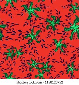 Little Flowers. Seamless Pattern with Cute Daisy Flowers and Pansies. Delicate Texture in Liberty Style for Fabric, Calico, Paper. Vector Spring Rapport.