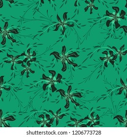 Little Flowers. Seamless Pattern with Cute Daisy Flowers and Pansies. Delicate Texture in Country Style for Cloth, Textile, Wallpaper. Vector Spring Rapport.