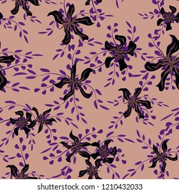 Little Flowers. Seamless Pattern with Cute Daisy Flowers and Pansies. Trendy Texture in Liberty Style for Fabric, Calico, Paper. Vector Spring Rapport.