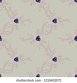 Little Flowers. Seamless Pattern with Cute Daisy Flowers. Feminine Rapport for Textile, Fabric, Wallpaper in Trendy Rustic Style. Colorful Seamless Pattern with Tiny Flowers. Vector Background.