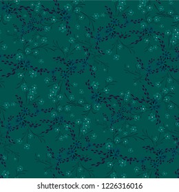 Little Flowers. Seamless Pattern with Cute Daisy Flowers and Pansies. Delicate Texture in Country Style for Curtains, Calico, Textile. Vector Spring Rapport.