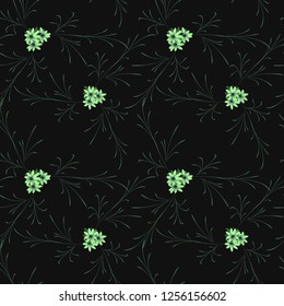 Little Flowers. Seamless Pattern with Cute Daisy Flowers. Feminine Rapport for Linen, Textile, Fabric in Trendy Rustic Style. Colorful Seamless Pattern with Tiny Flowers. Vector Background.