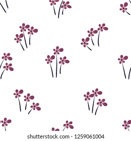 Little flowers. Seamless pattern with cute flowers. Delicate texture