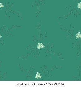 Little Flowers. Seamless Pattern with Cute Daisy Flowers. Feminine Rapport for Linen, Fabric, Wallpaper in Trendy Liberty Style. Colorful Seamless Pattern with Tiny Flowers. Vector Background.