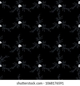 Little Flowers. Seamless Pattern with Delicate Daisy Flowers. Feminine Rapport for Linen, Fabric, Wallpaper in Trendy Liberty Style. Colorful Seamless Pattern with Tiny Flowers. Vector Background.