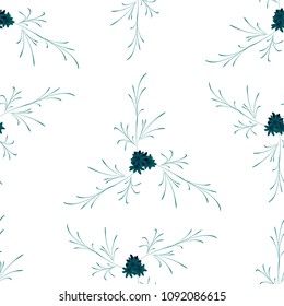 Little Flowers. Seamless Pattern with Delicate Daisy Flowers. Feminine Rapport for Linen, Textile, Fabric in Trendy Rustic Style. Colorful Seamless Pattern with Tiny Flowers. Vector Background.