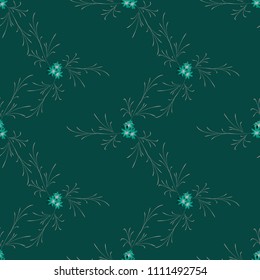Little Flowers. Seamless Pattern with Delicate Daisy Flowers. Feminine Rapport for Linen, Textile, Wallpaper in Trendy Country Style. Colorful Seamless Pattern with Tiny Flowers. Vector Background.