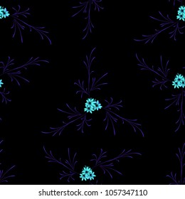 Little Flowers. Seamless Pattern with Gentle Daisy Flowers. Feminine Rapport for Linen, Textile, Fabric in Trendy Liberty Style. Colorful Seamless Pattern with Tiny Flowers. Vector Background.