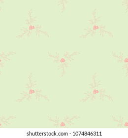 Little Flowers. Seamless Pattern with Gentle Daisy Flowers. Feminine Rapport for Textile, Fabric, Wallpaper in Trendy Rustic Style. Colorful Seamless Pattern with Tiny Flowers. Vector Background.
