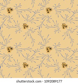 Little Flowers. Seamless Pattern with Gentle Daisy Flowers. Feminine Rapport for Textile, Fabric, Wallpaper in Trendy Liberty Style. Colorful Seamless Pattern with Tiny Flowers. Vector Background.