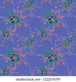 Little Flowers. Seamless Pattern with Gentle Wildflowers. Girlie Natural Background in Country Style with Small Blossoms of Daisy Flowers. Vector Ditsy Pattern for Paper, Linen, Chintz. Floral Texture