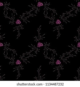 Little Flowers. Seamless Pattern with Gentle Daisy Flowers. Feminine Rapport for Linen, Textile, Wallpaper in Trendy Country Style. Colorful Seamless Pattern with Tiny Flowers. Vector Background.
