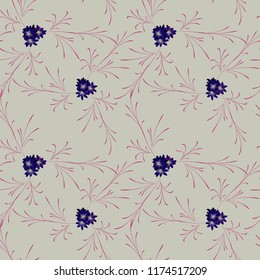 Little Flowers. Seamless Pattern with Gentle Daisy Flowers. Feminine Rapport for Linen, Textile, Wallpaper in Trendy Liberty Style. Colorful Seamless Pattern with Tiny Flowers. Vector Background.