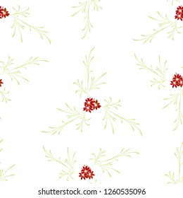 Little Flowers. Seamless Pattern with Gentle Daisy Flowers. Feminine Rapport for Linen, Textile, Wallpaper in Trendy Liberty Style. Colorful Seamless Pattern with Tiny Flowers. Vector Background.