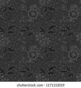 Little Flowers. Seamless Pattern in Liberty Style. Summer Floral Texture with Hand Drawn Doodles. Small Natural Rapport for Fabric, Cloth, Paper. Vector Seamless Background with Wild Flowers.