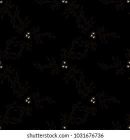 Little Flowers. Seamless Pattern with Pretty Daisy Flowers. Feminine Rapport for Textile, Fabric, Wallpaper in Trendy Country Style. Colorful Seamless Pattern with Tiny Flowers. Vector Background.