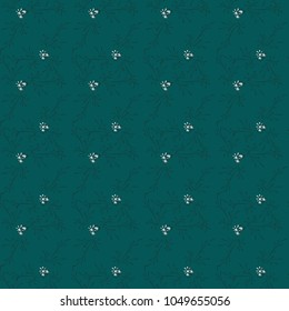 Little Flowers. Seamless Pattern with Pretty Daisy Flowers. Feminine Rapport for Linen, Textile, Fabric in Trendy Rustic Style. Colorful Seamless Pattern with Tiny Flowers. Vector Background.