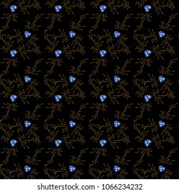 Little Flowers. Seamless Pattern with Pretty Daisy Flowers. Feminine Rapport for Textile, Fabric, Wallpaper in Trendy Liberty Style. Colorful Seamless Pattern with Tiny Flowers. Vector Background.