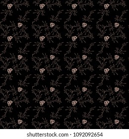 Little Flowers. Seamless Pattern with Pretty Daisy Flowers. Feminine Rapport for Linen, Textile, Wallpaper in Trendy Liberty Style. Colorful Seamless Pattern with Tiny Flowers. Vector Background.