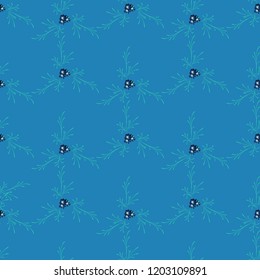 Little Flowers. Seamless Pattern with Pretty Daisy Flowers. Feminine Rapport for Linen, Textile, Wallpaper in Trendy Rustic Style. Colorful Seamless Pattern with Tiny Flowers. Vector Background.