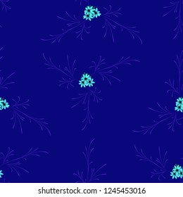 Little Flowers. Seamless Pattern with Pretty Daisy Flowers. Feminine Rapport for Linen, Fabric, Wallpaper in Trendy Country Style. Colorful Seamless Pattern with Tiny Flowers. Vector Background.