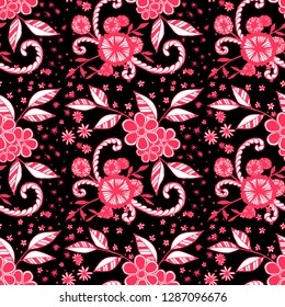 Little Flowers. Seamless Pattern in Rustic Style. Spring Floral Texture with Hand Drawn Doodles. Small Natural Rapport for Dress, Print, Cotton. Vector Seamless Background with Wild Flowers.