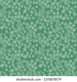 flores pequeñas sin soldadura patrón textil .flores fondo flor vegetación naturaleza grupo estrella comunidad de vid fondo verde abstracto 