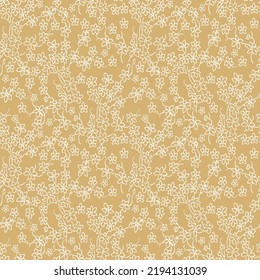 little flowers seamless textile pattern .flowers background flower plant vegetation nature star group vine community abstract yellow background 