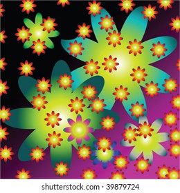 little flowers, vector art illustration