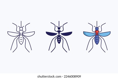little fly bug vector illustration icon