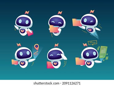 	
little flying white modern robot mascot character dilivery object	
