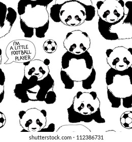 I'm a little football player / Funny children's pattern with panda