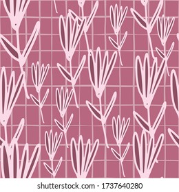 Little forest flowers seamless pattern on red background. Floral wallpaper. Design for fabric, textile print, wrapping paper, cover. Modern vector illustration.