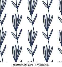 Kleine Waldblumen nahtlos im skandinavischen Stil. Blumentapete. Design für Stoff, Textildruck, Packpapier, Abdeckung. Vector-Abbildung.