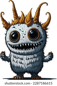 Сute little forest mythical monster