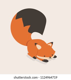 little fox cartoon vector